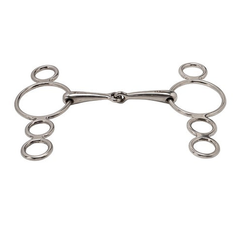 Dutch Gag Snaffle Bit With Four Rings