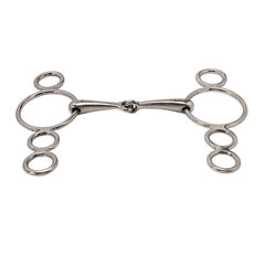 Dutch Gag Snaffle Bit With Four Rings