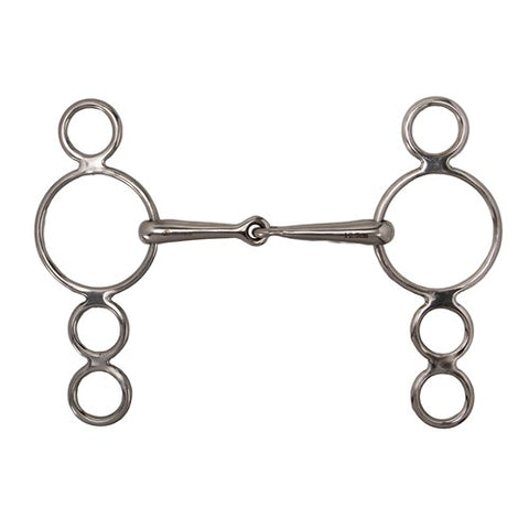 Dutch Gag Snaffle Bit With Four Rings