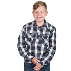 Just Country Boy's Brayden Workshirt | Navy/Red Plaid