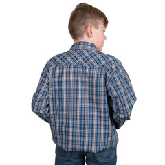 Just Country Boy's Brayden Workshirt | Cobalt/Rust Plaid