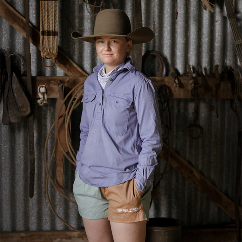 Rawhide Cotton Rugby Shorts | Steel & Brown