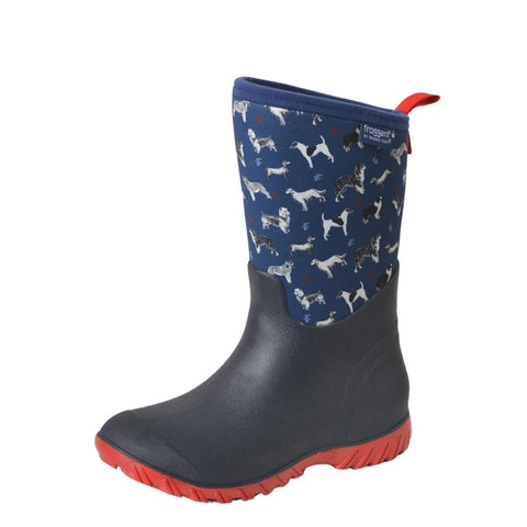 Thomas Cook Froggers Munro Gumboot Dog Sketch Blue & Red