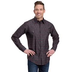 Roper Mens Aztec Stripe Shirt | Grey