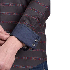Roper Mens Aztec Stripe Shirt | Grey