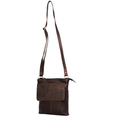 Brown Floral Crossbody Bag