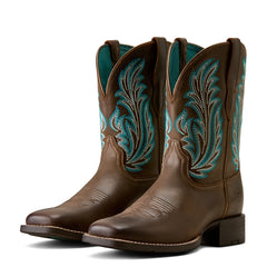 Round Up Filly Wide Square Toe Western Boot - Darl Cacoa