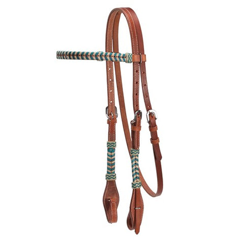 Fort Worth Aponi Headstall - Turquoise Two Tone