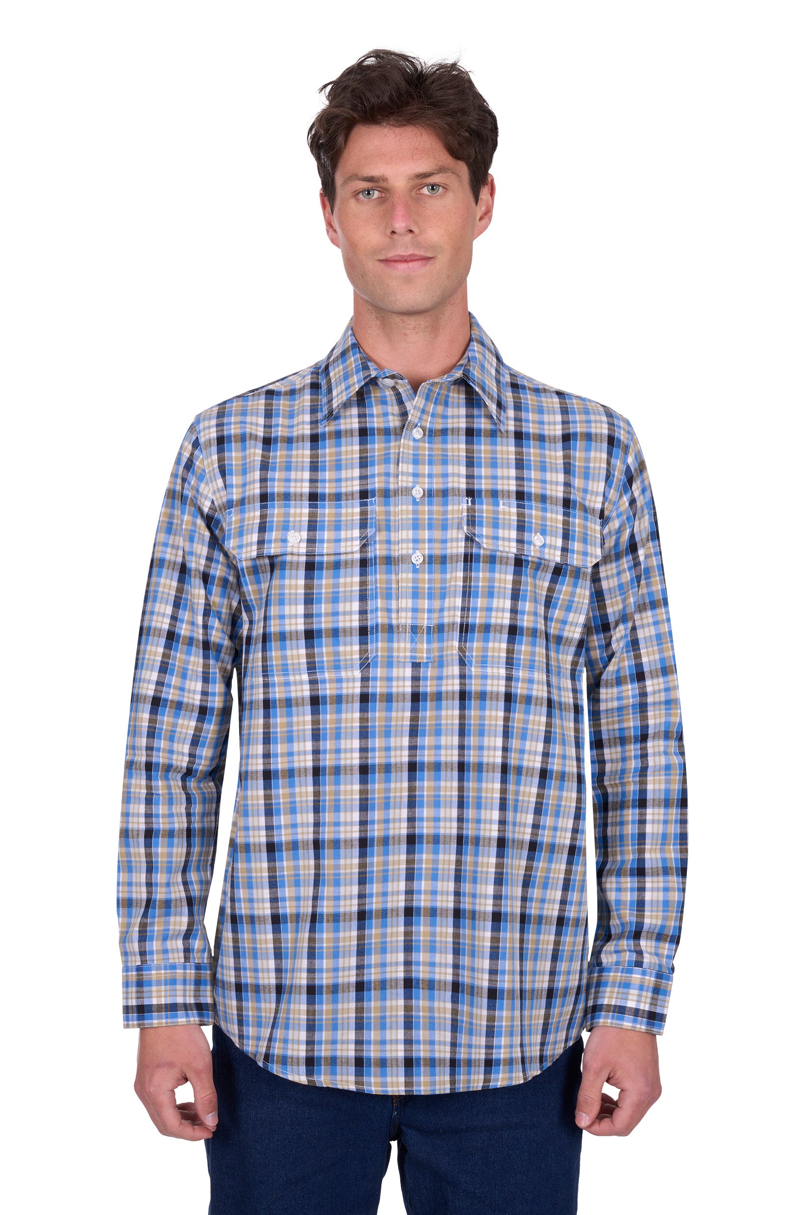 Hard Slog Mens Gibson 1/2PLKT LS Shirt