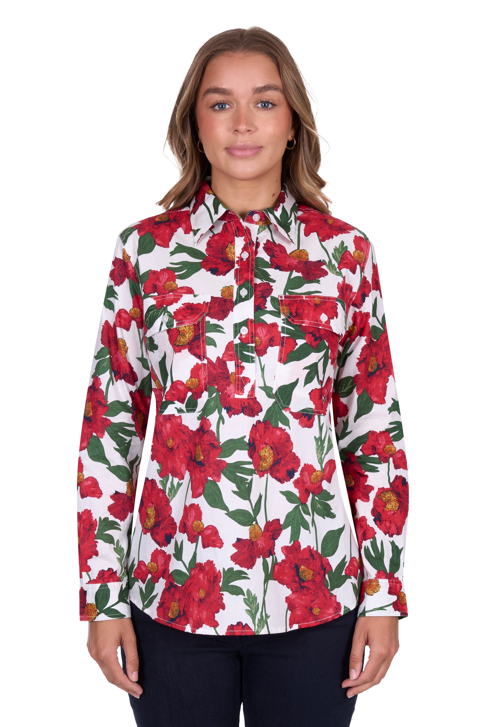 Hard Slog Womens Zoe 1/2PLKT Shirt