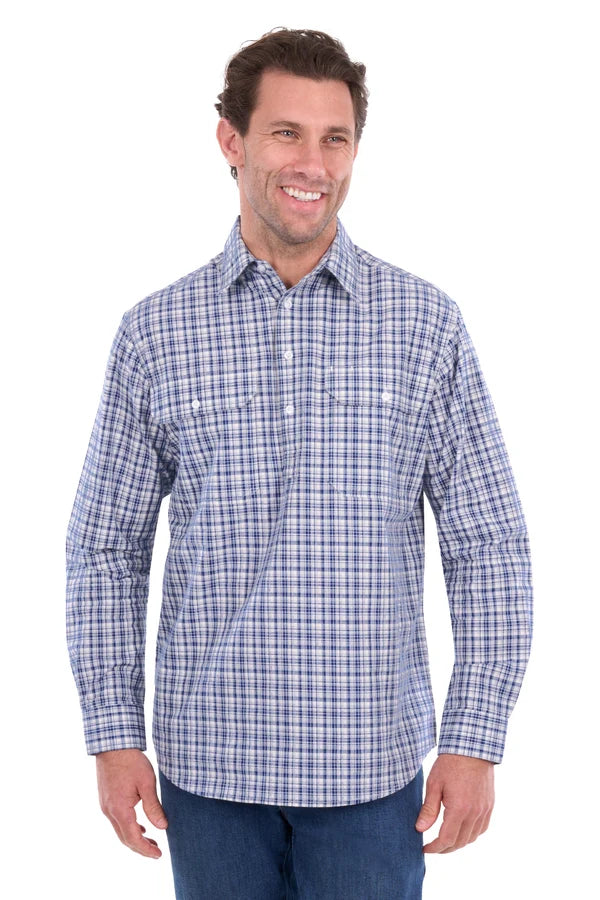 Hard Slog Men’s Brooks Half Placket Long Sleeve Shirt