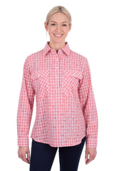 Hard Slog Womens Raquel 1/2 Plkt Long Sleeve Shirt - Rose