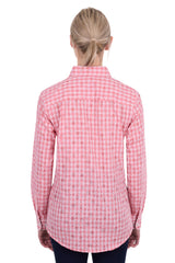 Hard Slog Womens Raquel 1/2 Plkt Long Sleeve Shirt - Rose