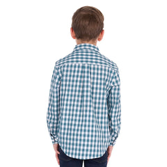 Hard Slog Boy's River Half Placket Long Sleeve Shirt - Teal