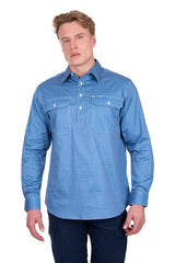 Hard Slog Mens Holden 1/2PLKT LS Shirt