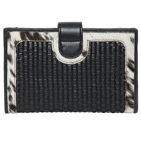 Leather & Cowhide Woven Wallet