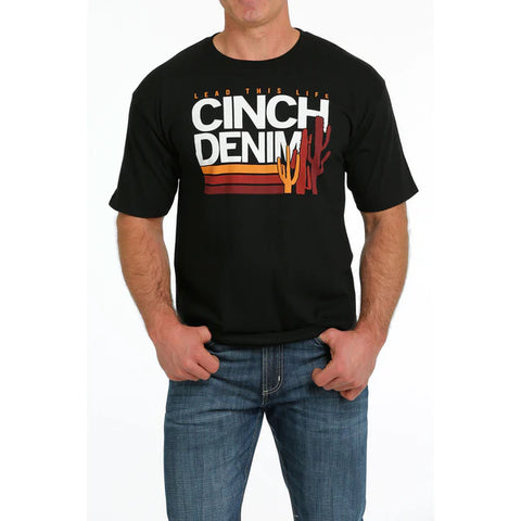 Cinch® Men's Black "Lead This Life" Graphic Logo T-Shirt