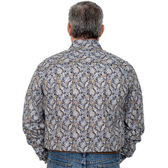 Just Country Men's  Austin  Full Button - Navy Paisley