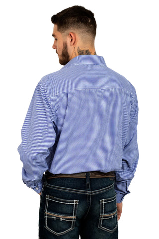 Just Country Mens Austin Shirt | Mini Check/Cobalt