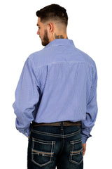 Just Country Mens Austin Shirt | Mini Check/Cobalt