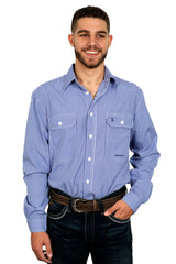 Just Country Mens Austin Shirt | Mini Check/Cobalt