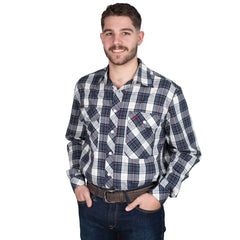 Just Country Mens Austin Shirt | Navy/Red Plaid