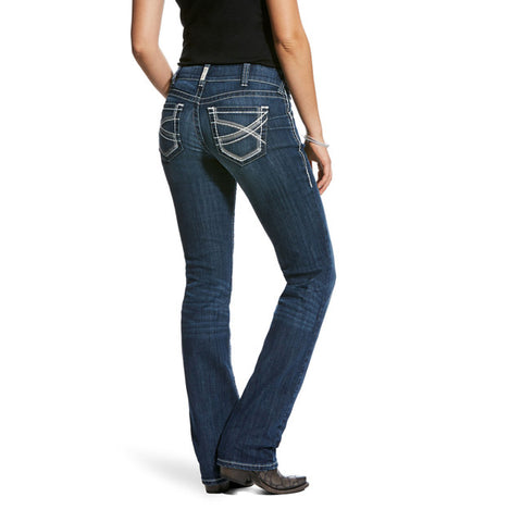 Ariat Womens R.E.A.L. Mid Rise Stretch Ivy Stackable Straight Leg Jean