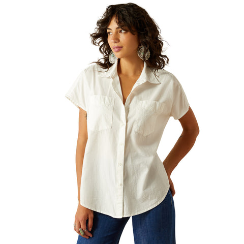 Ariat Ladies Cloud Dancer Short Sleeve Button Up Vacation Shirt