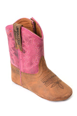 Pure Western Infant Molly Boot | Oil distressed Brown/Pink