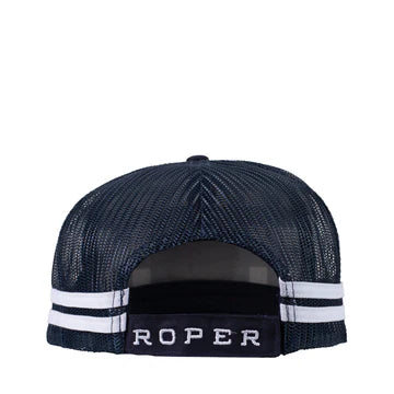 Roper Plaid Trucker Cap Navy/White