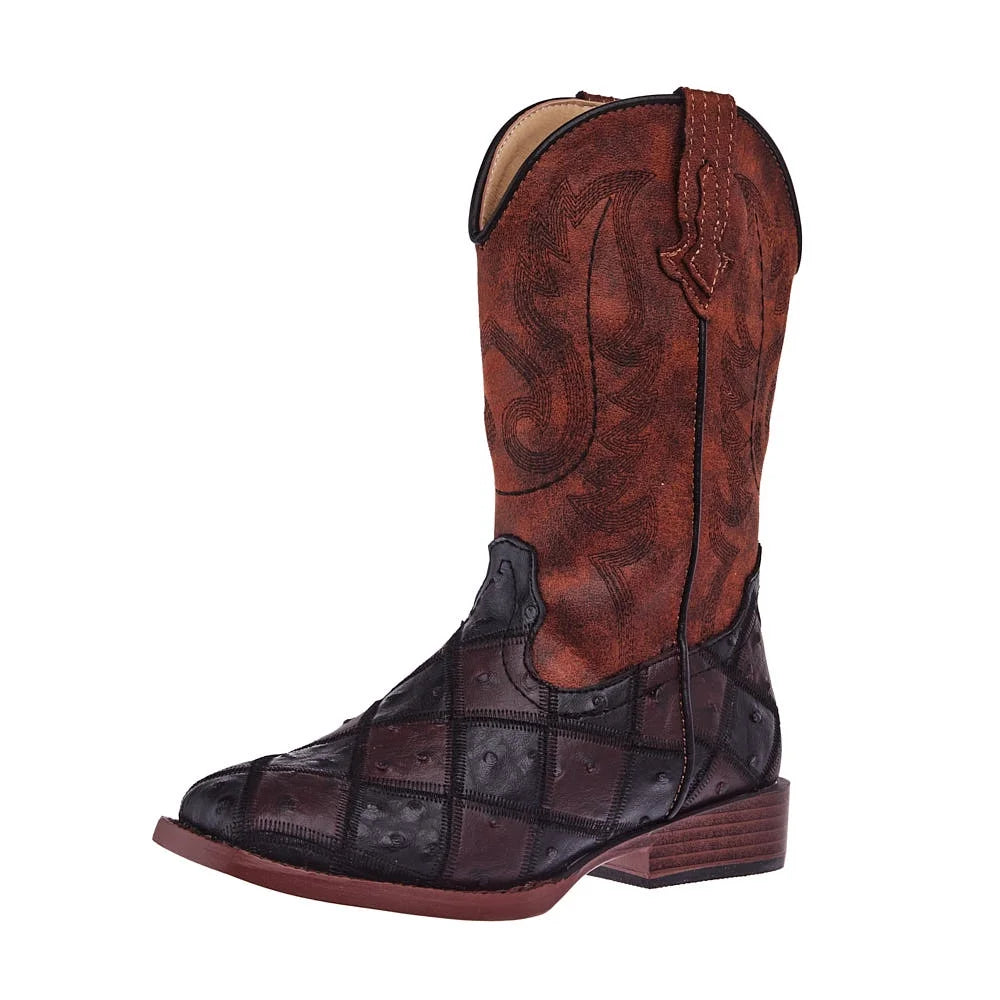 Roper Little Kids Bird Block Boots - Brown
