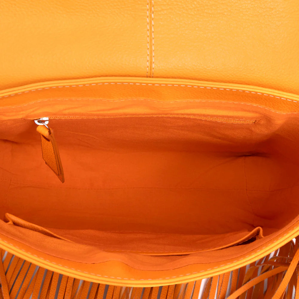 Oro Valley Leather & Hairon Handbag | Blazing Orange