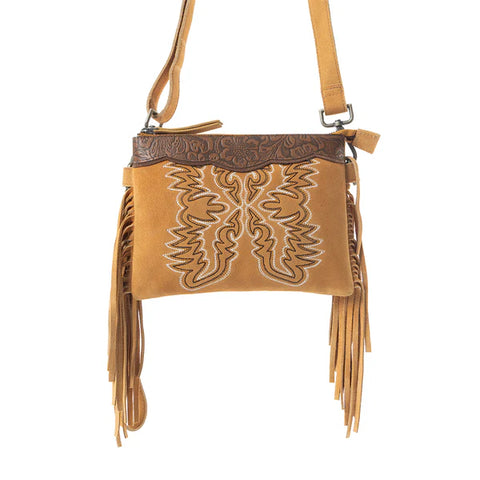Desert Wing - Suede and Leather Crossbody Bag