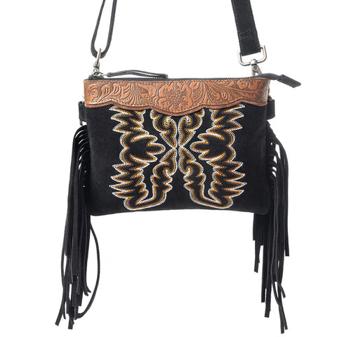 Desert Wing - Suede and Leather Crossbody Bag