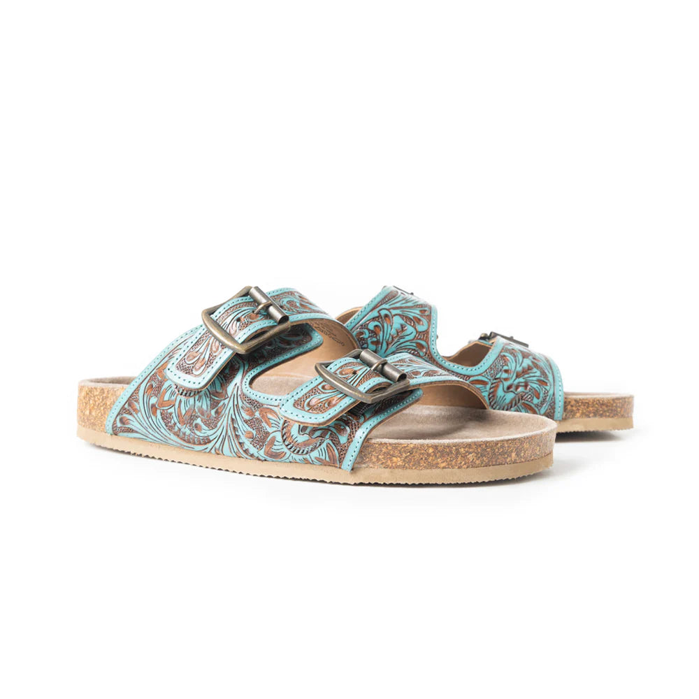 Falling Feather Sandals in Blue