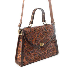 Savannah Scroll Hand-Tooled Bag