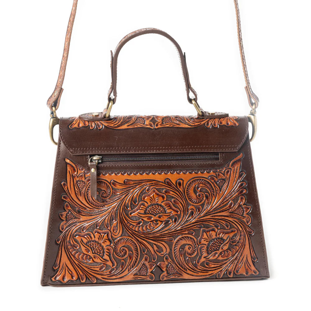 Savannah Scroll Hand-Tooled Bag