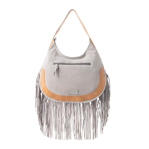 Sage Whisper Fringe Leather Bag | Pearl White