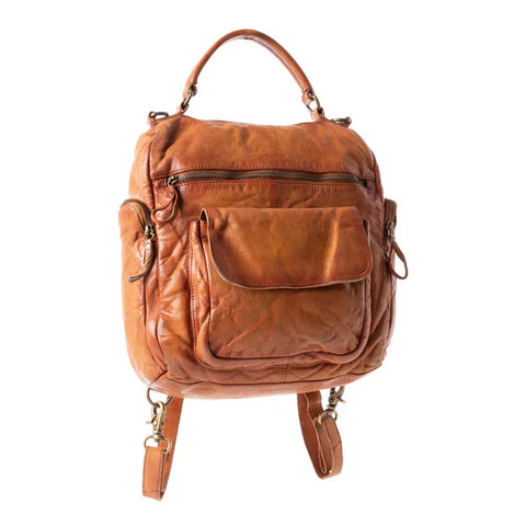 Trek Terra Leather Backpack | Burnt Brown