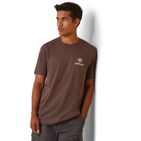 Ariat Mens Corporate Tee Shirt - Heather Brown