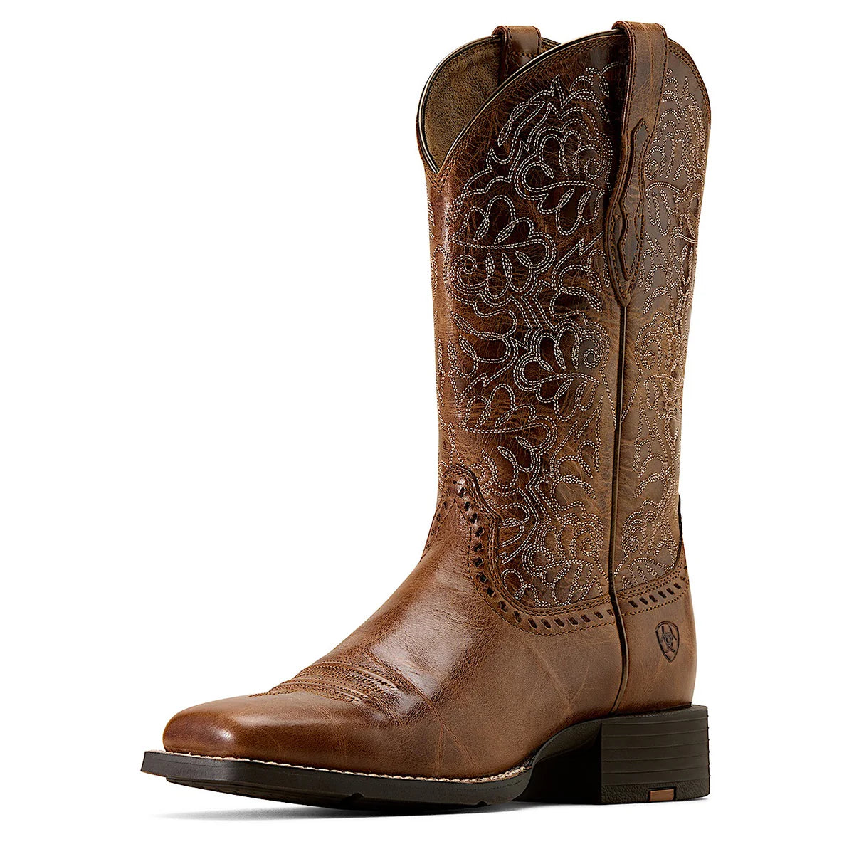 Ariat Women's Round Up Remuda Wide Square Toe Western Boot - Aged Tan
