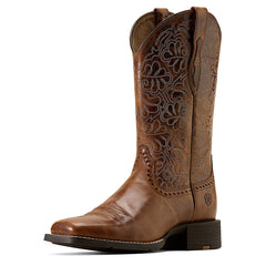 Ariat Women's Round Up Remuda Wide Square Toe Western Boot - Aged Tan