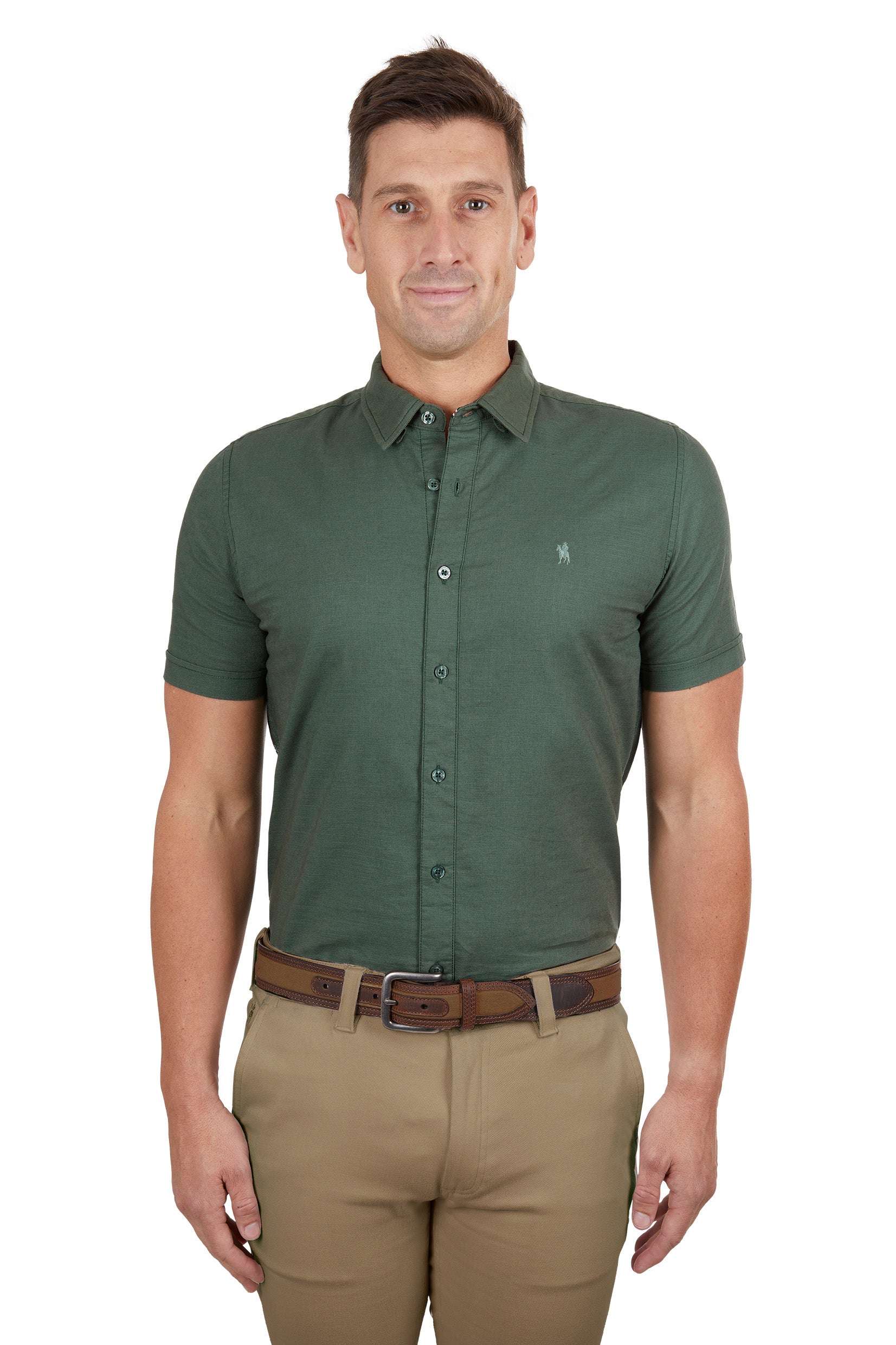 Thomas Cook Mens Linen SS Shirt | Sage