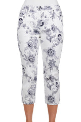 Thomas Cook Womens Annie Capri - White with Navy Floral