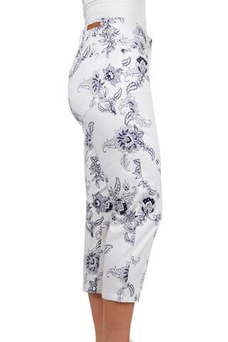 Thomas Cook Womens Annie Capri - White with Navy Floral