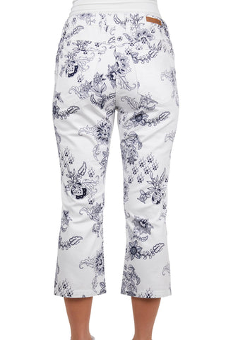 Thomas Cook Womens Annie Capri - White with Navy Floral