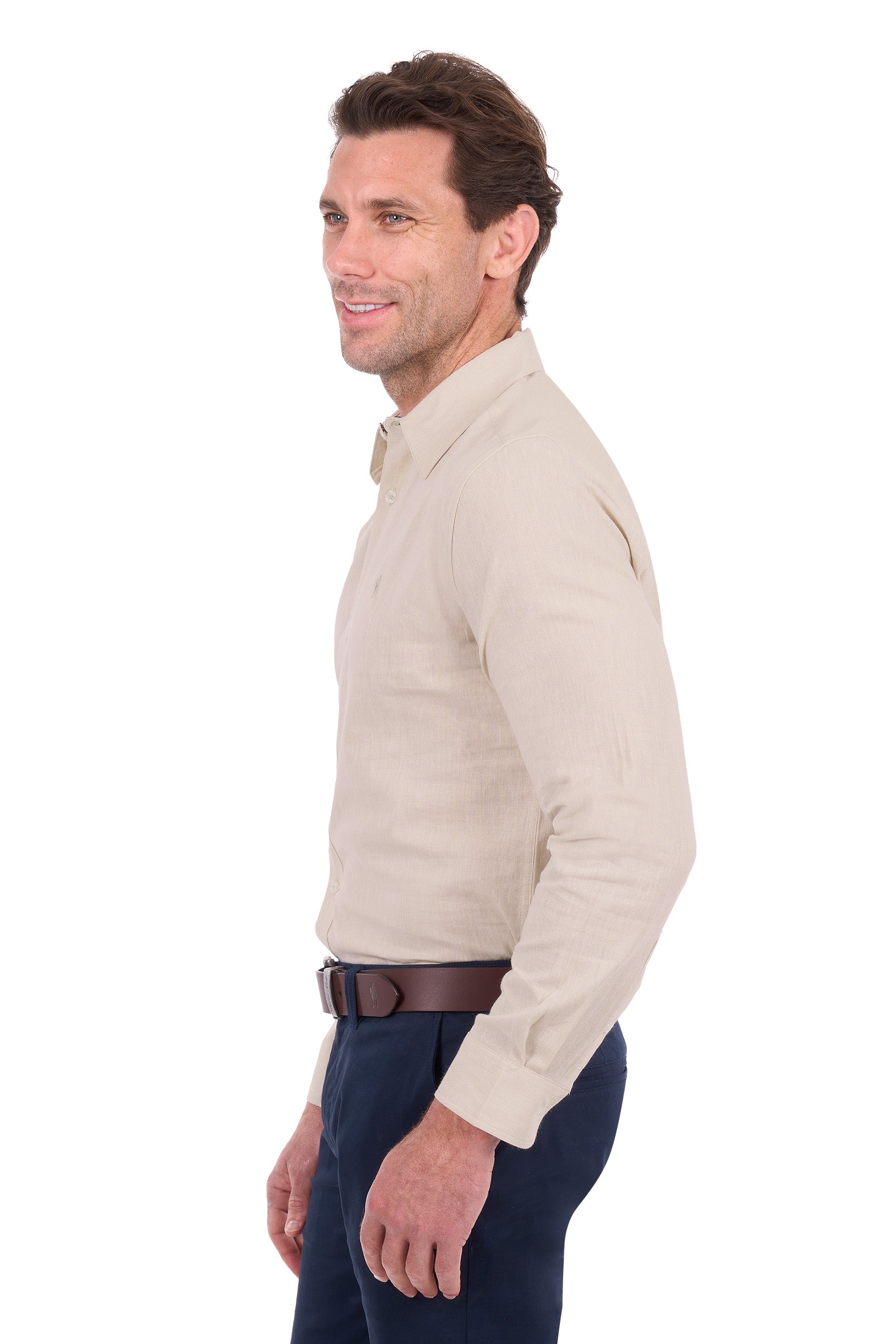 Thomas Cook Mens Linen Shirt | Natural Marle