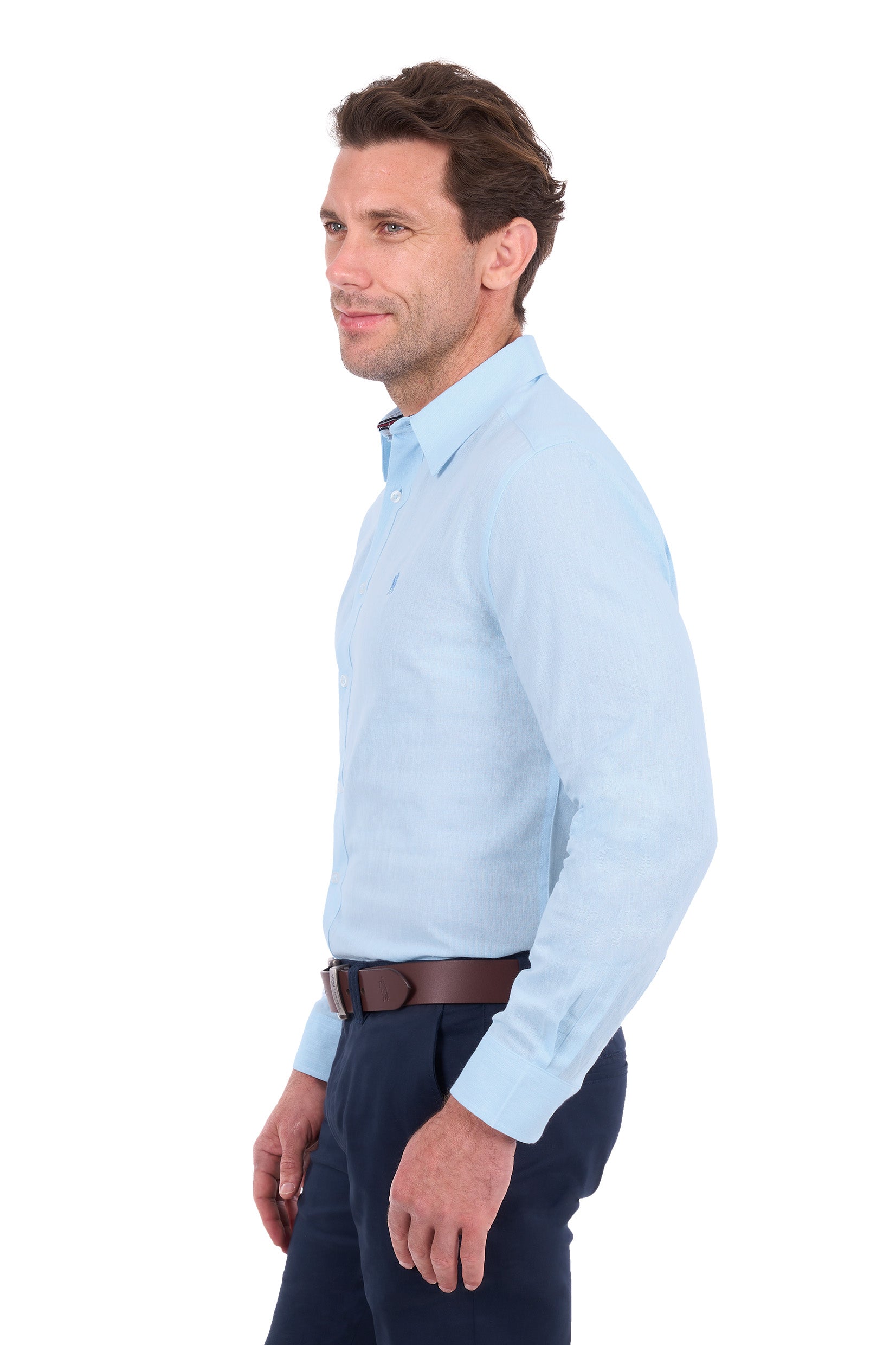 Thomas Cook Mens Linen Shirt | Blue Marle