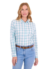 Thomas Cook Womens Eliza Shirt | Pastel Turquoise/White