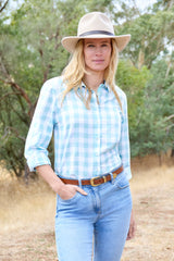 Thomas Cook Womens Eliza Shirt | Pastel Turquoise/White